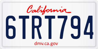CA license plate 6TRT794