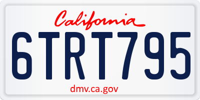 CA license plate 6TRT795