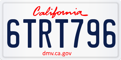 CA license plate 6TRT796