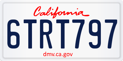 CA license plate 6TRT797