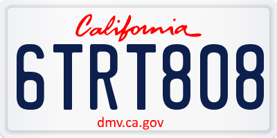 CA license plate 6TRT808