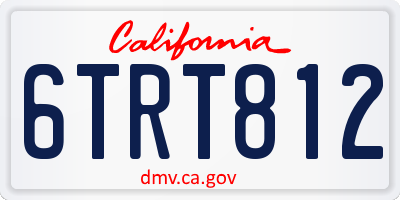 CA license plate 6TRT812