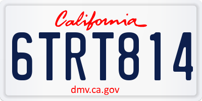 CA license plate 6TRT814