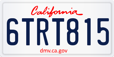 CA license plate 6TRT815