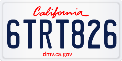 CA license plate 6TRT826