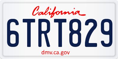 CA license plate 6TRT829