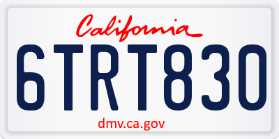 CA license plate 6TRT830