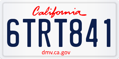 CA license plate 6TRT841