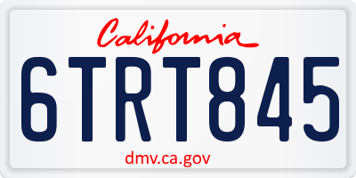 CA license plate 6TRT845