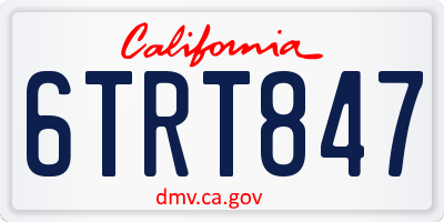 CA license plate 6TRT847