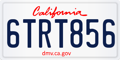 CA license plate 6TRT856