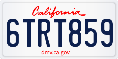 CA license plate 6TRT859