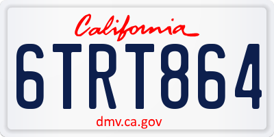 CA license plate 6TRT864