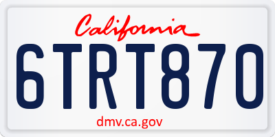 CA license plate 6TRT870