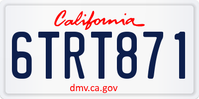 CA license plate 6TRT871