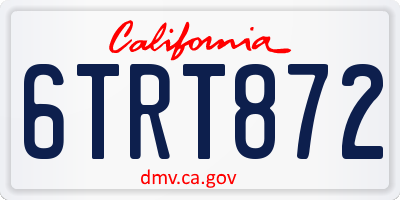 CA license plate 6TRT872