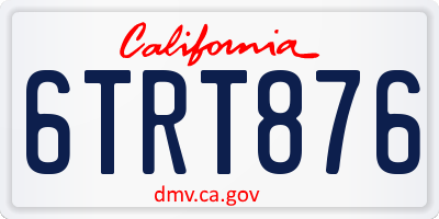 CA license plate 6TRT876