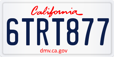 CA license plate 6TRT877