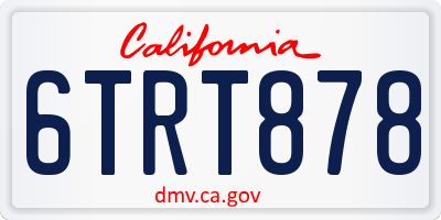 CA license plate 6TRT878