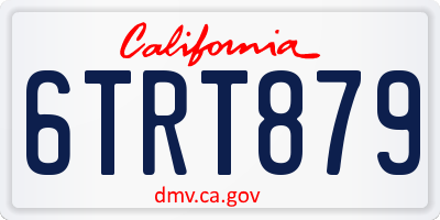 CA license plate 6TRT879