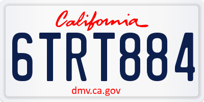 CA license plate 6TRT884
