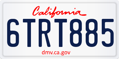 CA license plate 6TRT885