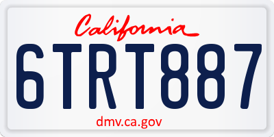 CA license plate 6TRT887