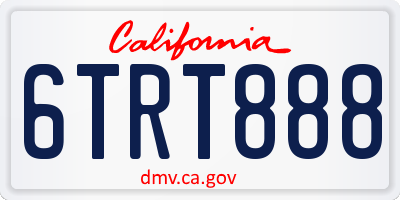 CA license plate 6TRT888