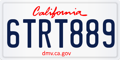 CA license plate 6TRT889