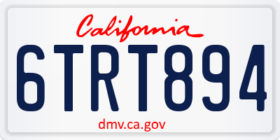 CA license plate 6TRT894