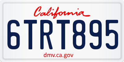 CA license plate 6TRT895