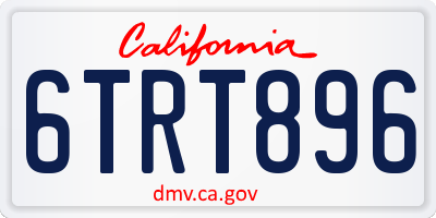 CA license plate 6TRT896