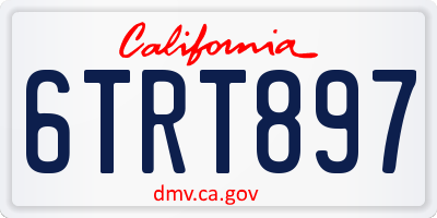 CA license plate 6TRT897