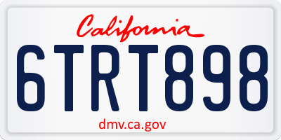 CA license plate 6TRT898
