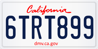 CA license plate 6TRT899