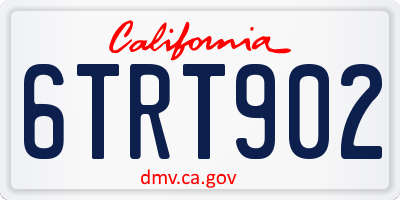 CA license plate 6TRT902