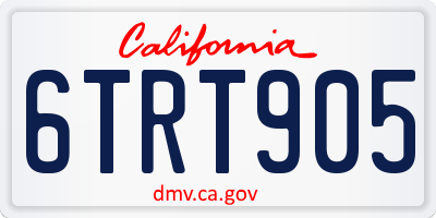 CA license plate 6TRT905