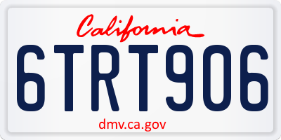 CA license plate 6TRT906