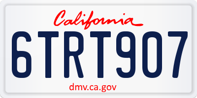 CA license plate 6TRT907