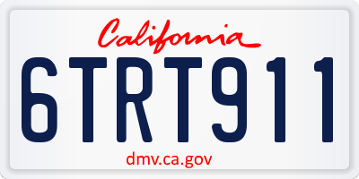 CA license plate 6TRT911