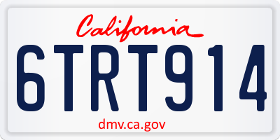 CA license plate 6TRT914