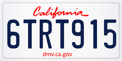 CA license plate 6TRT915