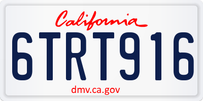 CA license plate 6TRT916