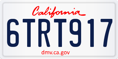 CA license plate 6TRT917