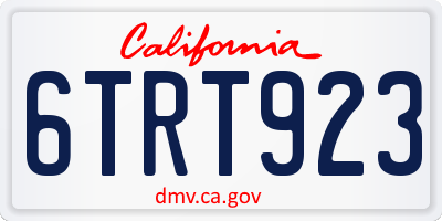 CA license plate 6TRT923