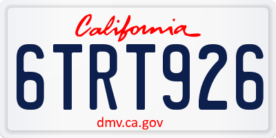 CA license plate 6TRT926