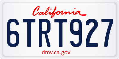 CA license plate 6TRT927