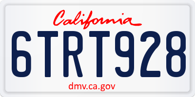 CA license plate 6TRT928