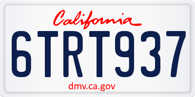 CA license plate 6TRT937