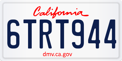 CA license plate 6TRT944